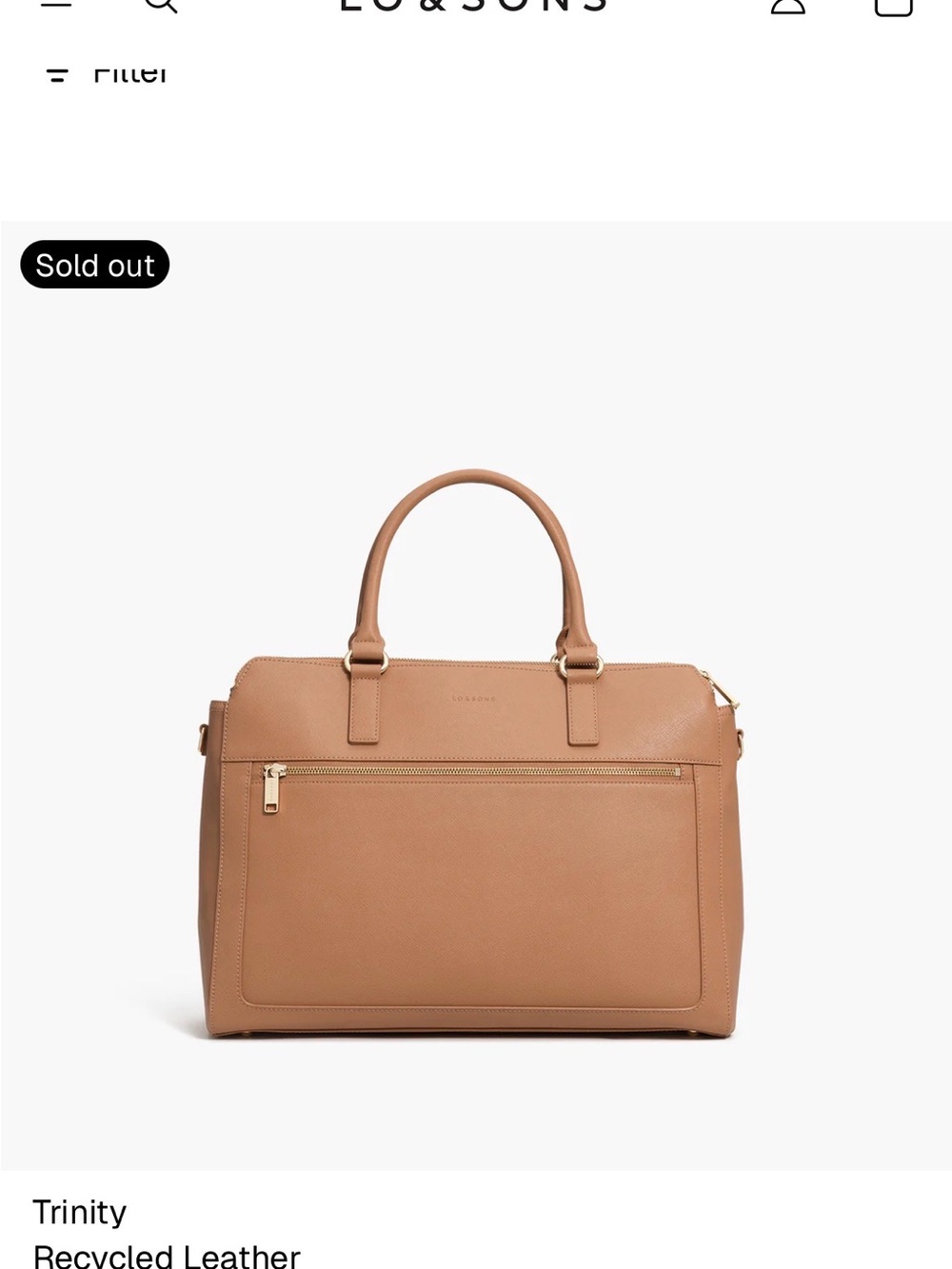 Lo & Sons Large Trinity Tan Leather Satchel Tote